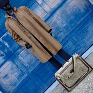 Mister For Rain Or Shine Fully Lined Plaid Fabric Luxury Rain/Trench Coat